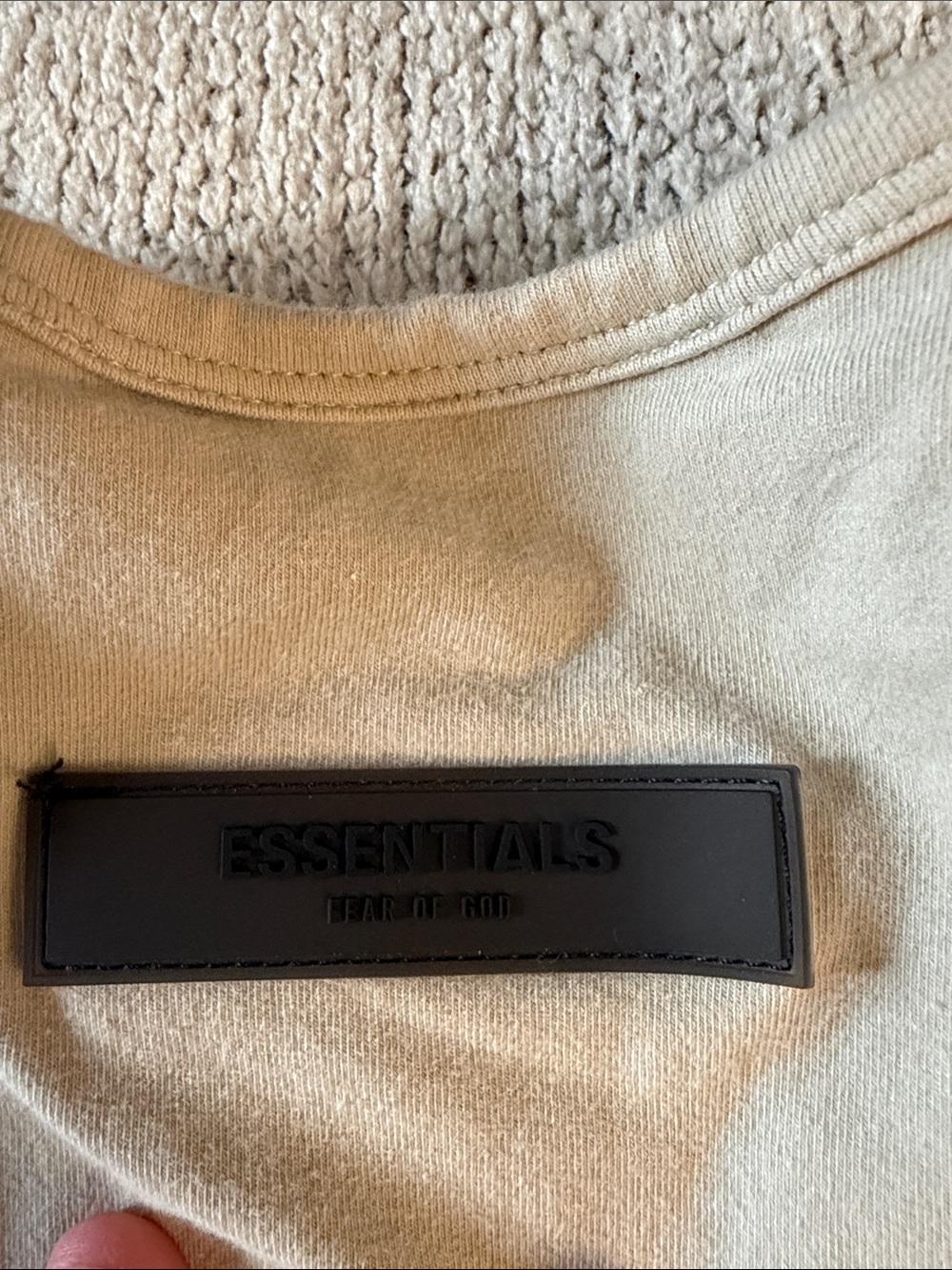 ESSENTIALS Neutral Beige Ribbed Hem Cropped Tank - Picture 3 of 8